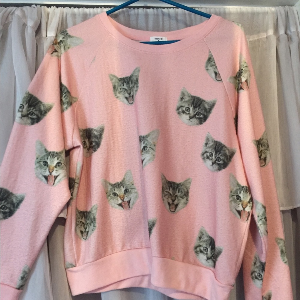 Pink kitten sweatshirt